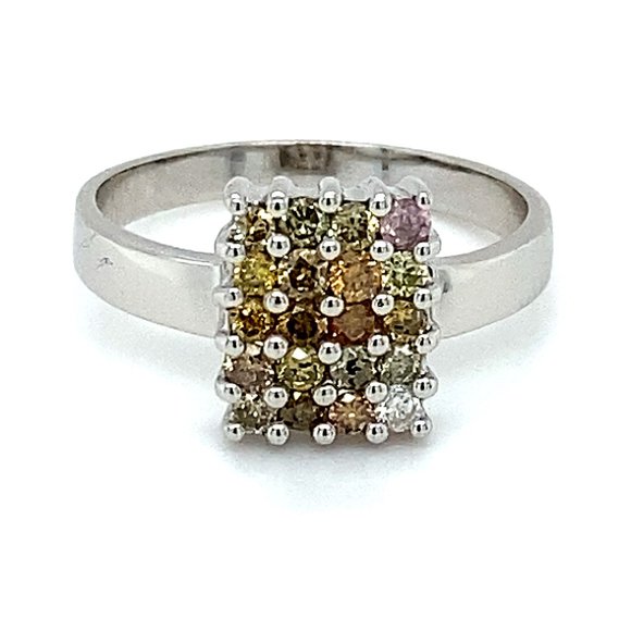Fancy Colored Diamonds 1.00ct Solid 14K Gold Ring - Picture 1 of 6